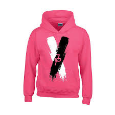 Jake Paul Black And White X Graphic Pink Hoodie