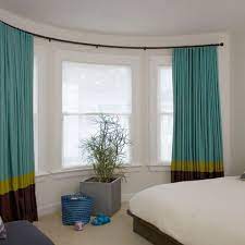 How big are bow and bay window rods? Curved Drapery Rod Contemporary Curtains Woman Bedroom Bay Window Curtains