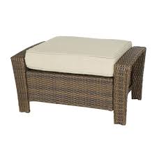 Threshold Rolston Wicker Patio Ottoman Beige On Popscreen Patio Furniture Collection Patio Ottoman Wicker Patio Furniture