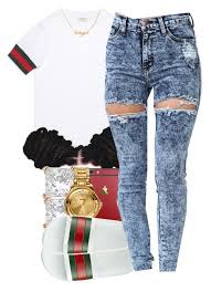 Gucci By Yeauxbriana Liked On Polyvore Featuring Gucci Allurez And Versus Teenage Fashion Outfits Swag Outfits For Girls Cute Swag Outfits