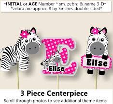 Rosa Bebe Nina Cebra Baby Shower Centro De Mesa Por Bcpaperdesigns Zebra Baby Showers Baby Zebra Pink Baby Girl