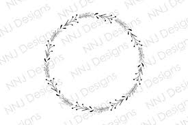 Download Circle Leaf Wreath Frame Monogram Graphic By Nnj Designs Creative Fabrica