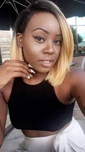 Blonde Ombre Bob On Chocolate Skin Quick Weave Lace Front Wigs Blonde Ombre Bob Blonde Bob Wig