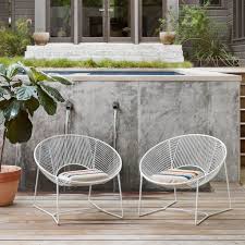 Leon Outdoor Chair Set Of 2 White The Citizenry Lounge Chair Outdoor Acapulco Chair Outdoor Outdoor Chair Set