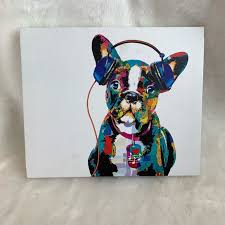 Tons of awesome french bulldogs wallpapers to download for free. Wall Decor French Bulldog Canvas Art Headphones Frenchie Poshmark