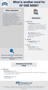 Synonyms For Of One Mind Thesaurus Net