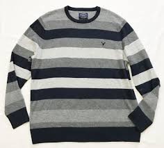 Black And White Striped Sweater Mens American Eagle Mens Size Xxl Athletic Fit Gray Black White Gray Striped Sweater Americaneagleout Long Sleeve Tshirt Men American Eagle Outfits Fitted Sweater