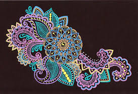 Items Similar To Original Color Mehndi Design Drawn On Black Paper With Flame On Etsy Mehndi Designs Designs To Draw Mehndi
