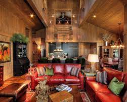 Martis Camp Cabin Modern Rustic Living Room Living Room Leather Rustic Living Room