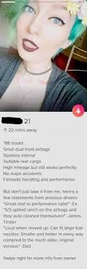 21 ® 22 miles away '98 model Small dual front airbags Spotless interior  Suitable rear cargo High mileage but still works perfectiy No major  accidents Fantastic handling and performance from me, here's