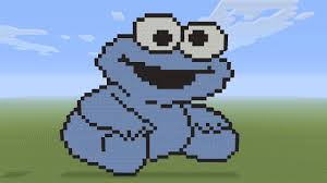 Minecraft Pixel Art Baby Cookie Monster Youtube Pixel art tutorial of the cookie monster as requested. minecraft pixel art baby cookie monster