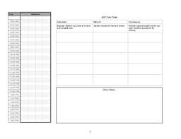 Behavior Tracking Data Sheet With Abc Chart For School And