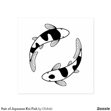 Pair Of Japanese Koi Fish Self Inking Stamp Zazzle Com In 2020 Koi Fish Drawing Japanese Koi Fish Sketch
