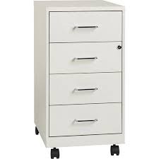 Lorell 4 Drawer 26 1 2 Mobile Storage Cabinet White Walmart Com In 2020 Storage Cabinet Mobile Storage Steel Storage Cabinets