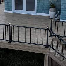 Interior / exterior round aluminum handrail kits. Deckorators Classic Aluminum 6 Ft X 2 25 In X 36 In Matte Black Aluminum Deck Stair Rail Kit Round Balusters Included Assembly Required In The Deck Railing Department At Lowes Com