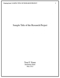 The goals and objects identified in. Apa Title Page