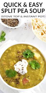 Healthy And Easy Split Pea Soup Loaded With Flavorful Broth Ham And Vegetables Adapts To Vegetarian Split Pea Soup Slow Cooker Easy Split Pea Soup Pea Soup