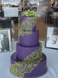 Gorgeous Purple And Green Wedding Cake Green Wedding Cake Lime Green Weddings Purple And Green Wedding