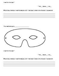 Romeo And Juliet Mask Drawing Activity Drawing Activities Mask Drawing Romeo And Juliet