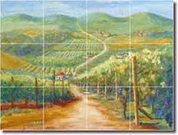 Our tile scenes include tile murals of kitchen and bathroom themes, tile murals with coffee, tuscan tile murals, chef tile murals, tile murals of. Tuscan Vineyard Ii By Joanne Morris Floor Wall Tile Mural 48 X 36 Artwork On Tile Fine Art Tile Murals And Accents