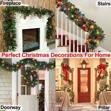 Christmas Lighted Garland With 100 Led Colorful Lights Christmas Lights Garland Christmas Garland Outdoor Christmas Decorations