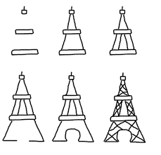 Cartoon Eiffel Tower Dabbler 6 Steps Daily Doodly Cartoon eiffel tower famous landmark of paris. cartoon eiffel tower dabbler 6 steps