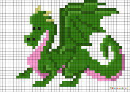 Imprimer plus grand, en meilleure qualité, etc. Pixel Art Dragon Par Tete A Modeler