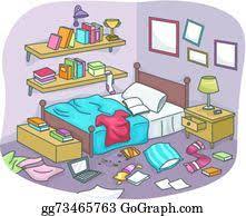 Messy workplace top view, clutter office desk, work space with mess spilled coffee. Messy Room Clipart Lizenzfrei Gograph
