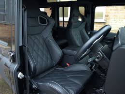 Land Rover Defender With Rds Front Custom Leather Seat Upgrade Www Ruskindesign Co Uk Land Rover Defender Land Rover New Land Rover Defender