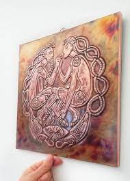 Celtic Couple Copper Sculpture Celtic Artwork For 7th Etsy Copper Sculpture Copper Wall Art Celtic Artwork