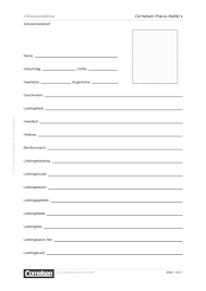Steckbrief für erzieher und erzieherinnen zum download. Schulersteckbrief Editierbare Kopiervorlage Cornelsen