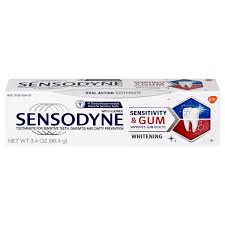 This whitening sensodyne toothpaste gently removes surface stains while reducing sensitivity. Save On Sensodyne Sensitivity Gum Toothpaste Dual Action With Fluoride Order Online Delivery Martin S