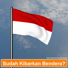 Setelah pembacaan naskah proklamasi oleh soekarno, dilakukan pengibaran bendera merah putih. Mengibarkan Bendera In English