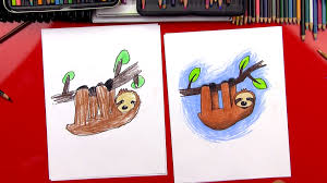 How to draw a sloth. How To Draw A Cartoon Sloth Art For Kids Hub