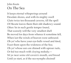 On The Sea John Keats Writing Quotes John Keats Beautiful Poetry