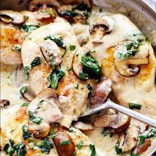 Creamy Parmesan Garlic Mushroom Chicken Recipe Yummly Recipe Chicken Recipes Recipes Food
