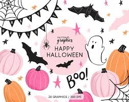 Cute Halloween Clipart Pink Halloween Clipart Pink Pumpkin Etsy Halloween Clipart Pink Halloween Cute Halloween