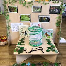 Caterpillar To Butterfly Interest Table Childinitiatedplay Purposfulenhancements Inspire Eyfsteach Science Table Preschool Planning Butterfly Science