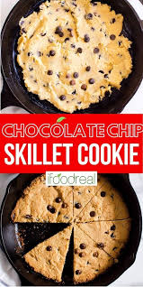 Whoa Skillet Cookie A Giant Chocolate Chip Cookie In A Cast Iron Skillet It Is Chewy Soft And Completely In 2020 Skillet Cookie Almond Flour Recipes Almond Recipes