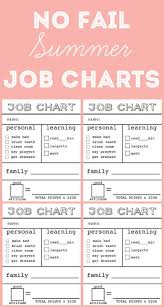 No Fail Summer Job Charts The Crafting Chicks