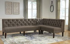 Coffee & end table sets. Ashley Furniture D530 07 08 09 3 Pc Tripton Graphite Linen Like Fabric Breakfast Dining Corner Bench Seat Set