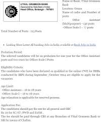 Utkal Grameen Bank Ugb 2015 Recruitment Jobs 213 Office Assistant At Www Ugb Co In Manabadiresult Net Office Assistant Recruitment Job