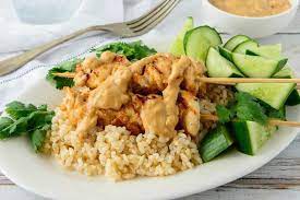 Chicken Satay Sauce Recipe Chicken Satay Recipe The Healthy Mummy Recipe Healthy Mummy Recipes Delicious Healthy Recipes Grilled Chicken Skewers