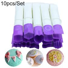 10pcs / Set Plastic Lace Clip Fondant Cake Shape Baking Tool Set(White  Purple)