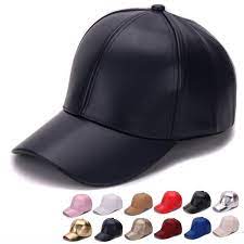 Hatlander Classic Plain Pu Baseball Cap Fashion Blank No Logo Leather Cap And Hat For Men And Women Baseball Caps Fashion Leather Cap Hat For Man