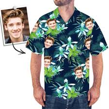 A perfect meeting point between music, fashion and style, tropical atmospheres and mediterranean taste. Custom Face All Over Print Tropical Style Hawaiian Shirt Myfacesocks Hawaiian Shirt Shirts Casual Button Down Shirts