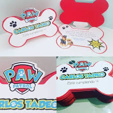Invitaciones Invitations Pawpatrol Paw Dogs Hueso Silhouette Silhouett Paw Patrol Birthday Invitations Paw Patrol Party Invitations Paw Patrol Birthday