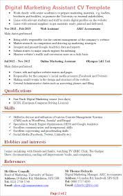 Fashion sales associate cv sample myperfectcv. Digital Marketing Assistant Cv Template Tips And Download Cv Plaza
