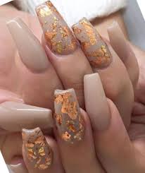 Nail Inspo Gold Nails Gorgeous Nails Fall Acrylic Nails