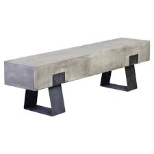Savannah Modern Classic Black Stainless Steel Base Grey Outdoor Bench In 2020 Concrete Furniture Design Modern Bench Outdoor Modern Outdoor Chairs